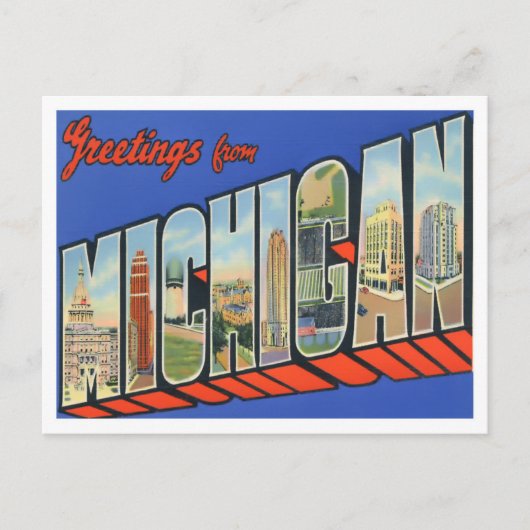 Michigan  Big Letters Briefkaart (Voorkant)