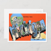 Michigan  Big Letters Briefkaart (Voorkant / Achterkant)