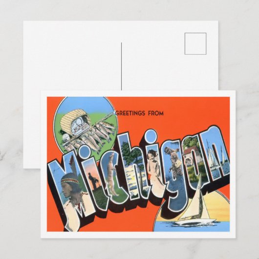 Michigan Big Letters Briefkaart (Voorkant / Achterkant)