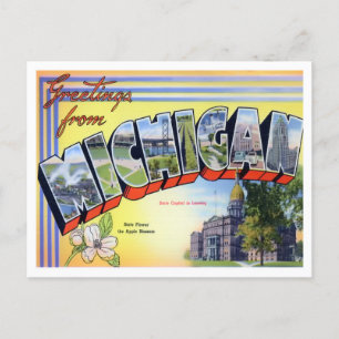 Michigan  Big Letters Briefkaart