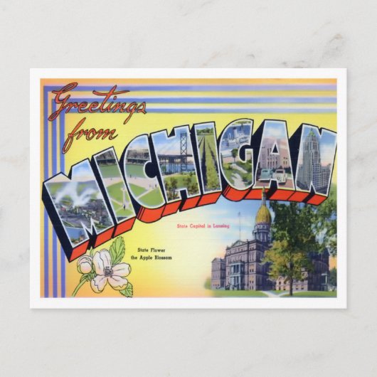 Michigan Big Letters Briefkaart (Voorkant)