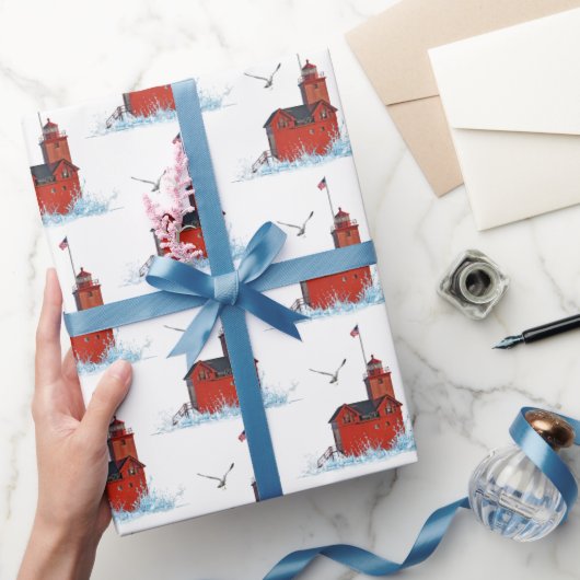 Michigan Big Red Lighthouse Cadeaupapier (Geschenken)