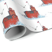 Michigan Big Red Lighthouse Cadeaupapier (Rol Hoek)