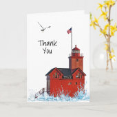 Michigan Big Red Lighthouse Kaart (Gele Bloem)