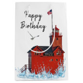 Michigan Big Red Lighthouse Medium Cadeauzakje (Voorkant)