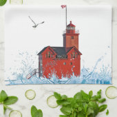 Michigan Big Red Lighthouse Theedoek (Gevouwen)