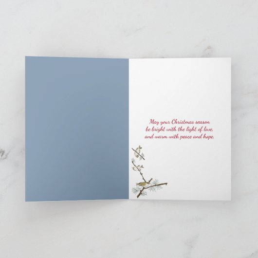 Michigan Big Red vuurtoren in de winter Feestdagen Kaart (Binnen)