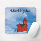 Michigan "Big Red" Vuurtoren Muismat (Met muis)