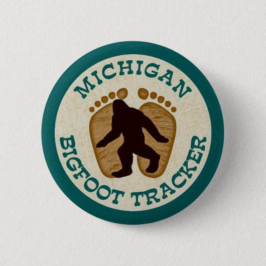Michigan Bigfoot Tracker Ronde Button 5,7 Cm (Voorkant)