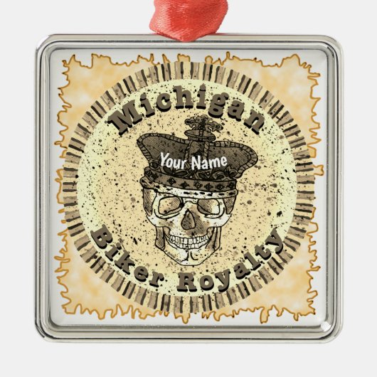 Michigan Biker Metalen Ornament (Voorkant)