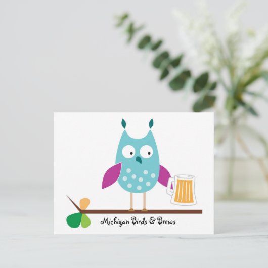 Michigan Birds & Brews Briefkaart (Staand voorkant)