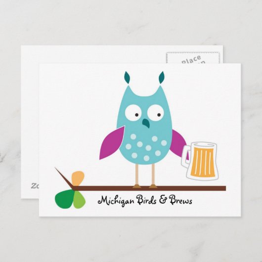 Michigan Birds & Brews Briefkaart (Voorkant / Achterkant)