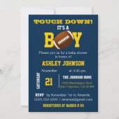 Michigan Blauw Geel Football Thema Baby shower Kaart (Voorkant)