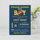 Michigan Blauw Geel Football Thema Baby shower Kaart (Staand voorkant)