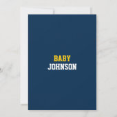 Michigan Blauw Geel Football Thema Baby shower Kaart (Achterkant)
