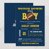 Michigan Blauw Geel Football Thema Baby shower Kaart (Voorkant / Achterkant)