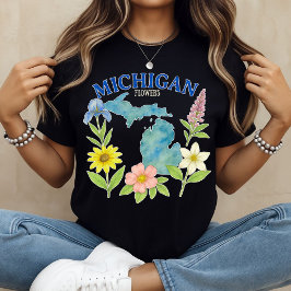 Michigan Bloemen T-shirt Bloemendruk
