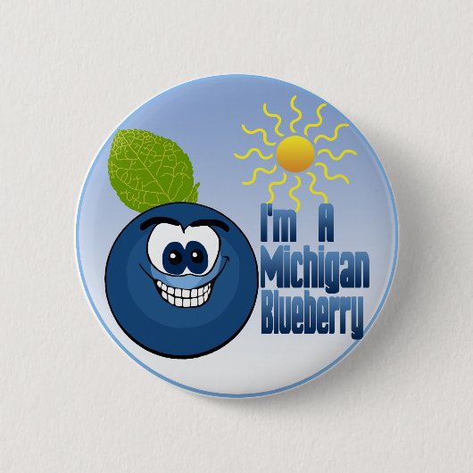 Michigan Blueberry Ronde Button 5,7 Cm (Voorkant)