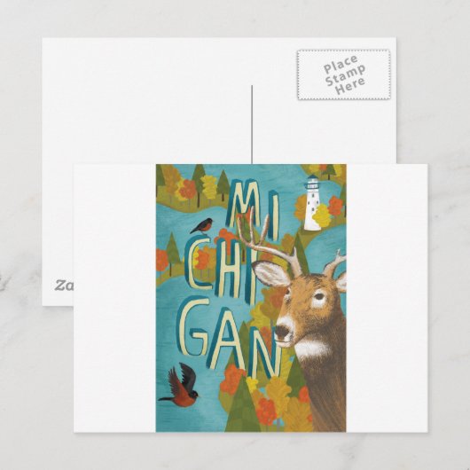Michigan Briefkaart (Voorkant / Achterkant)