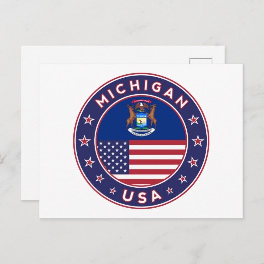Michigan Briefkaart (Voorkant / Achterkant)