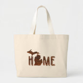 Michigan | Bruin hout Silhouette | Prachtig Grote Tote Bag (Voorkant)