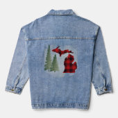 Michigan Buffalo Plaid Denim jas voor dames Jacket (Achterkant)