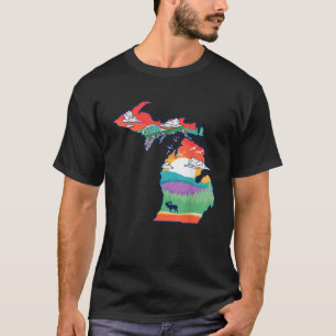 Michigan Buiten  Natuur Illustratie Artis T-shirt