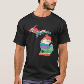 Michigan Buiten Natuur Illustratie Artis T-shirt