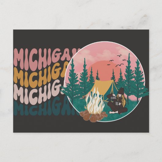 Michigan Camping Adventure Briefkaart (Voorkant)