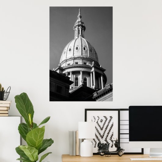 Michigan Capitol Building Poster (Thuiskantoor)