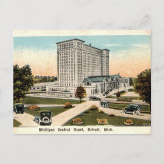 Michigan Central Depot Detroit Michigan Vintage Po Briefkaart