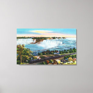 Michigan Central Train Uitzicht van Niagara-Herfst Canvas Afdruk