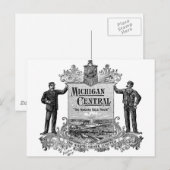  MICHIGAN CENTRALE RAILWEGLOGO BRIEFKAART (Voorkant / Achterkant)