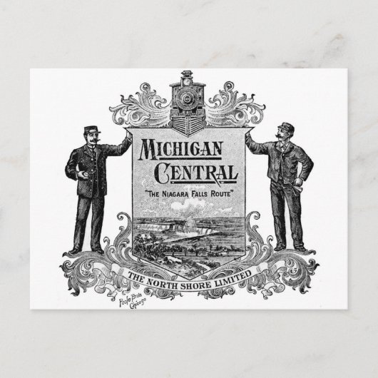  MICHIGAN CENTRALE RAILWEGLOGO BRIEFKAART (Voorkant)