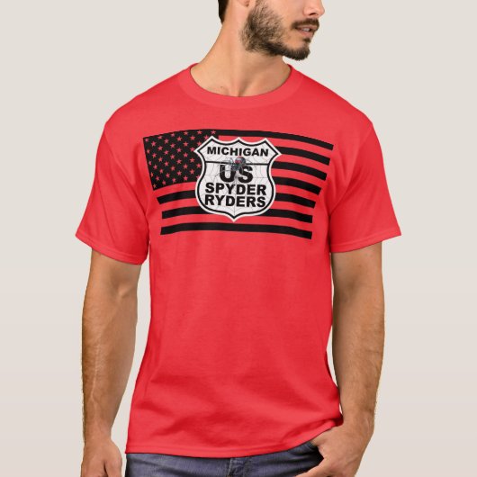 Michigan Chapter - Zwarte Vlag en Logo T-shirt (Voorkant)