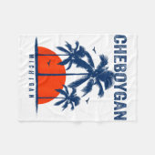 Michigan Cheboygan Ocean Surfing Surfboarding Fleece Deken (Voorkant (Horizontaal))