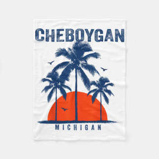 Michigan Cheboygan Ocean Surfing Surfboarding Fleece Deken