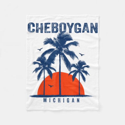 Michigan Cheboygan Ocean Surfing Surfboarding Fleece Deken (Voorkant)