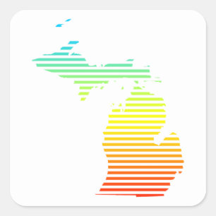 michigan chill fade vierkante sticker