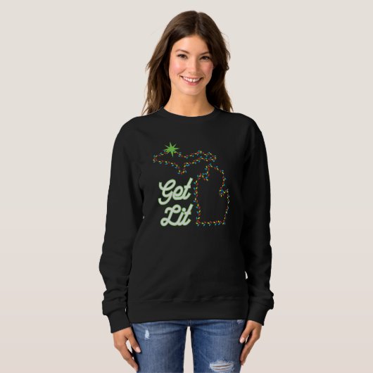 Michigan Christmas - grappig feest Sweatshirt! Trui (Voorkant volledig)