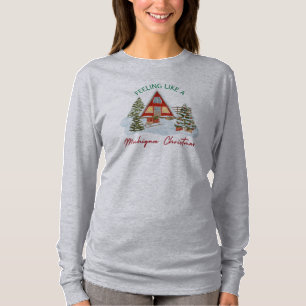 Michigan Christmas T-shirt met lange mouwen