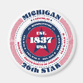 Michigan Circle Typografie Souvenir Magneet (Voorkant)