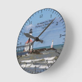 Michigan City East Pier & Breakwater Lights clock Ronde Klok (Hoek)