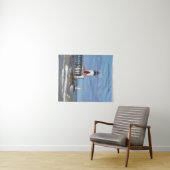 Michigan City East Pierhead & Bkw Lights tapestry Wandkleed (In Situ (horizontaal))