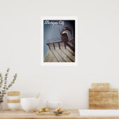 Michigan City in vuurtoren Poster (Keuken)