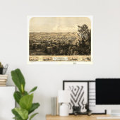 Michigan City Indiana 1868 Antiek Panorama Poster (Thuiskantoor)