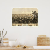 Michigan City Indiana 1869 Antiek Panorama Poster (Keuken)