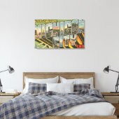 Michigan City, Indiana - grote letterscènes Canvas Afdruk (Insitu (Slaapkamer))