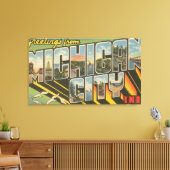 Michigan City, Indiana - grote letterscènes Canvas Afdruk (Insitu (Woonkamer))