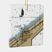 Michigan City Indiana Nautical Chart Keramisch Ornament (Rechts)